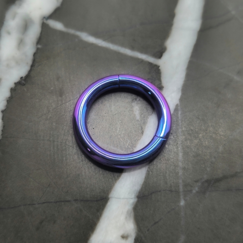 Anodized Blue-Purple Seamless Clicker Septum Clicker Ring Or Cartilage Earring